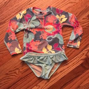 Euc Tea 4t swim suit with long sleeve rash guard